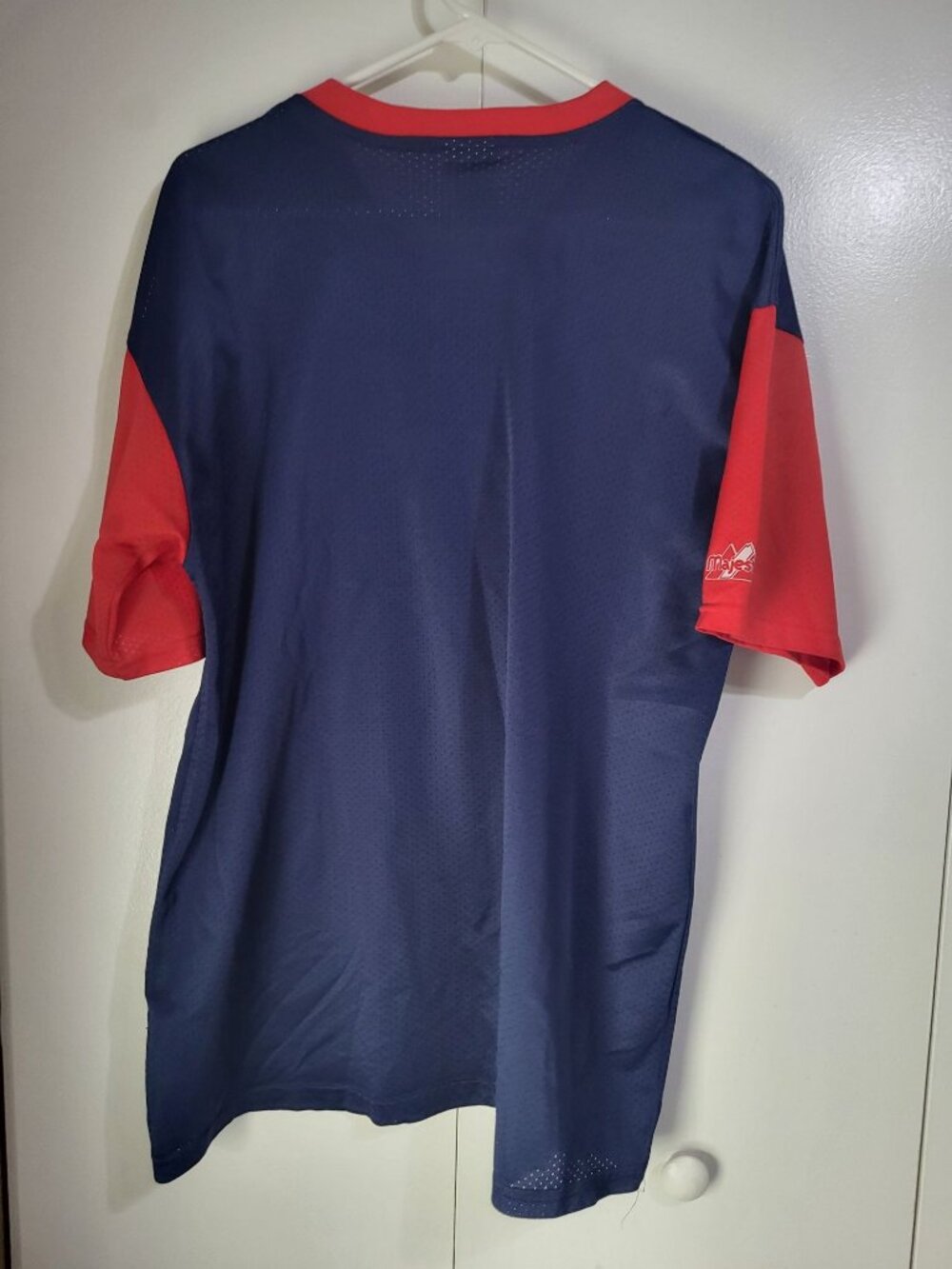 MLB ATLANTA BRAVES MAJESTIC BASEBALL SHIRT V Neck Men's SZ LG Made in USA - Picture 3 of 8